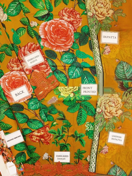MARIA B FORMALS PRINTED EMBROIDERED LAWN - 3 PC UNSTITCHED