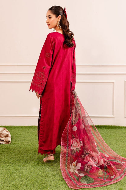 NUREH CHIKANKARI EMBROIDERED LAWN - 3 PC UNSTITCHED