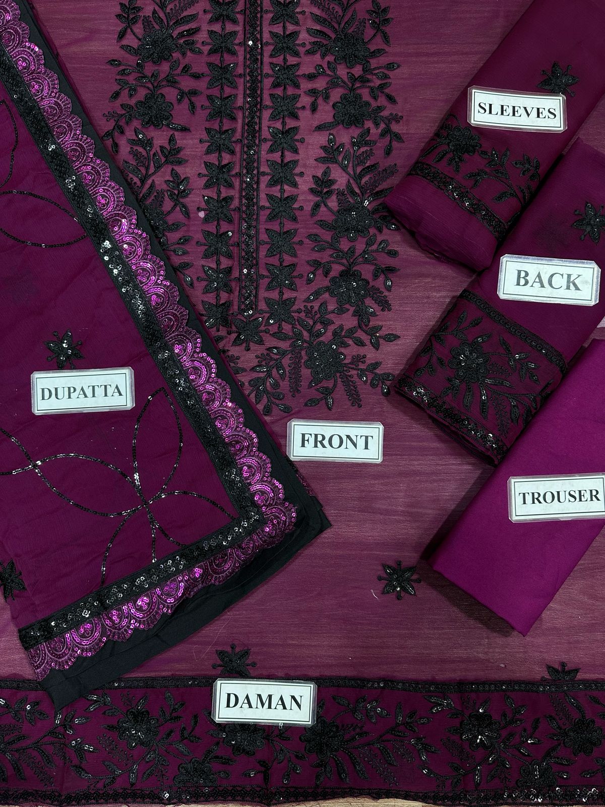 ASIM JOFA EMBROIDERED CHIFFON - 3 PC UNSTITCHED
