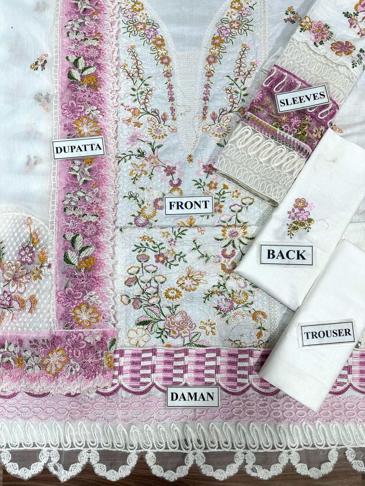 REPUBLIC LUXURY EMBROIDERED CHIKANKARI LAWN - 3 PC UNSTITCHED
