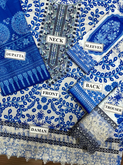 MARIA B FORMALS PRINTED EMBROIDERED LAWN - 3 PC UNSTITCHED