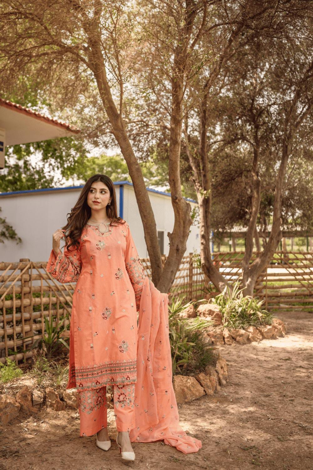 HOORAINS PRET EMBROIDERED COTTON - 3 PC STITCHED