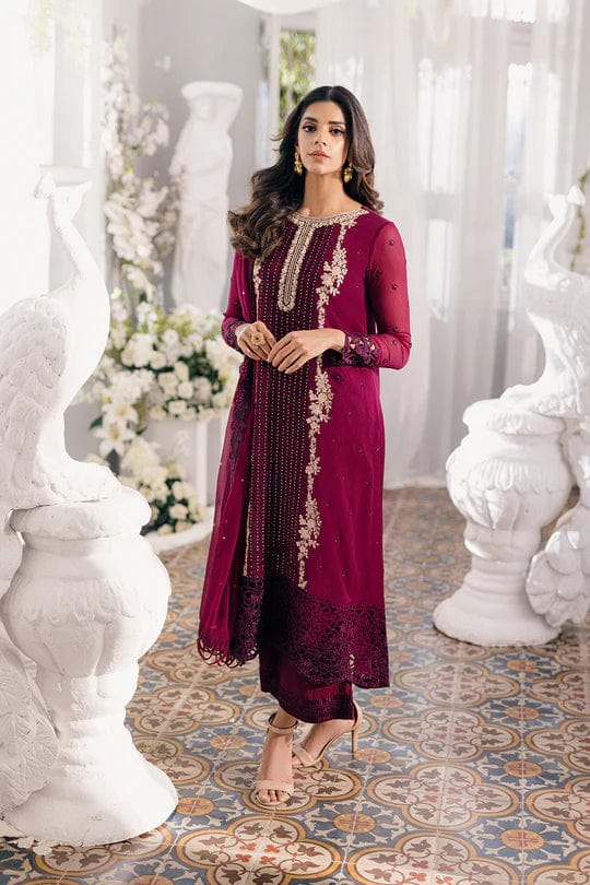 AZURE LUXURY CHIFFON EMBROIDERED COLLECTION - 3 PC UNSTITCHED