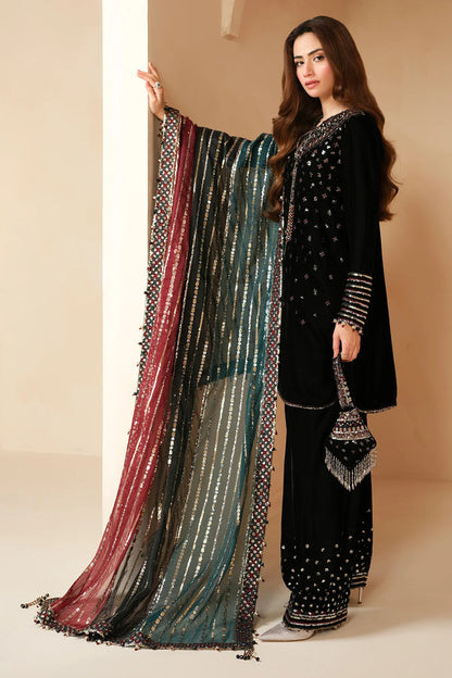 JAZMIN EMBROIDERED VELVET - 3 PC UNSTITCHED