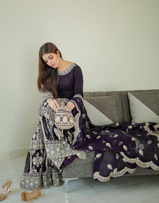 LAAM LUXURY ORGANZA EMBROIDERED 3 - PC UNSTITCHED