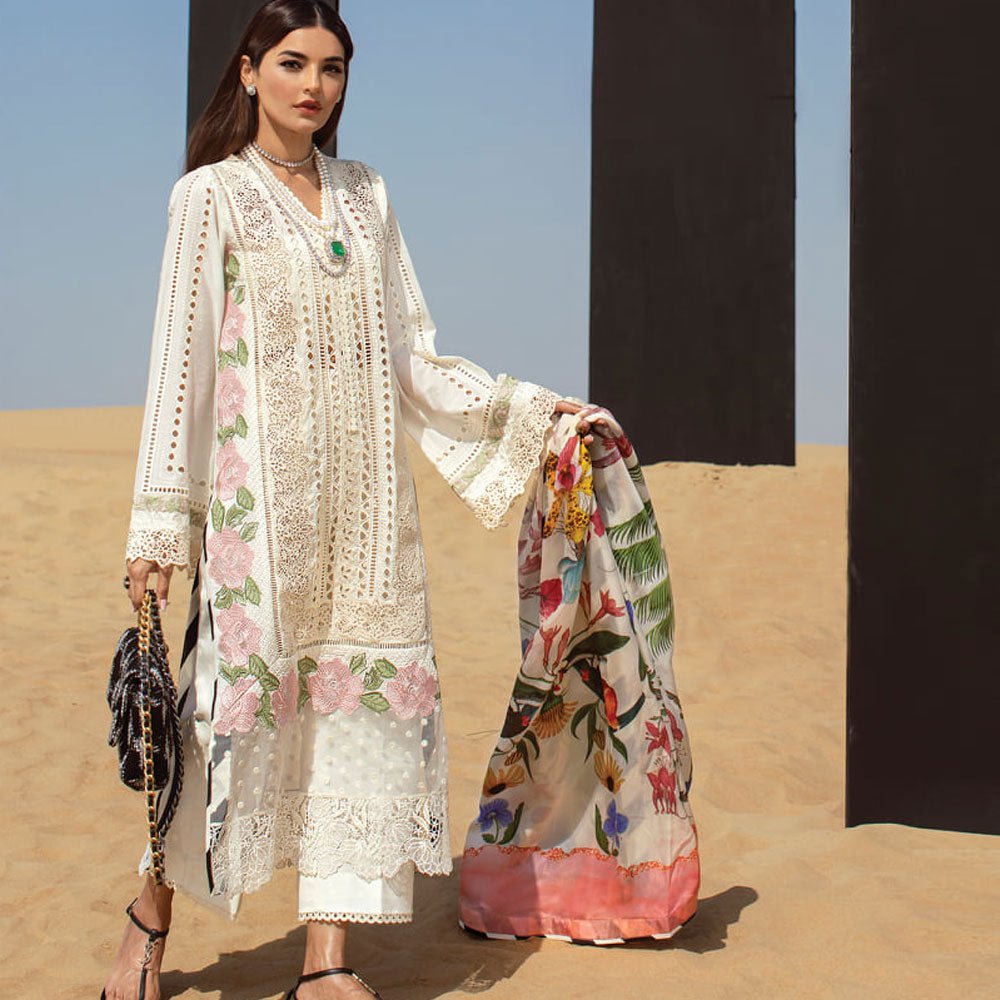 CRIMSON LUXURY CHIKANKARI EMBROIDERED LAWN - 3 PC UNSTITCHED
