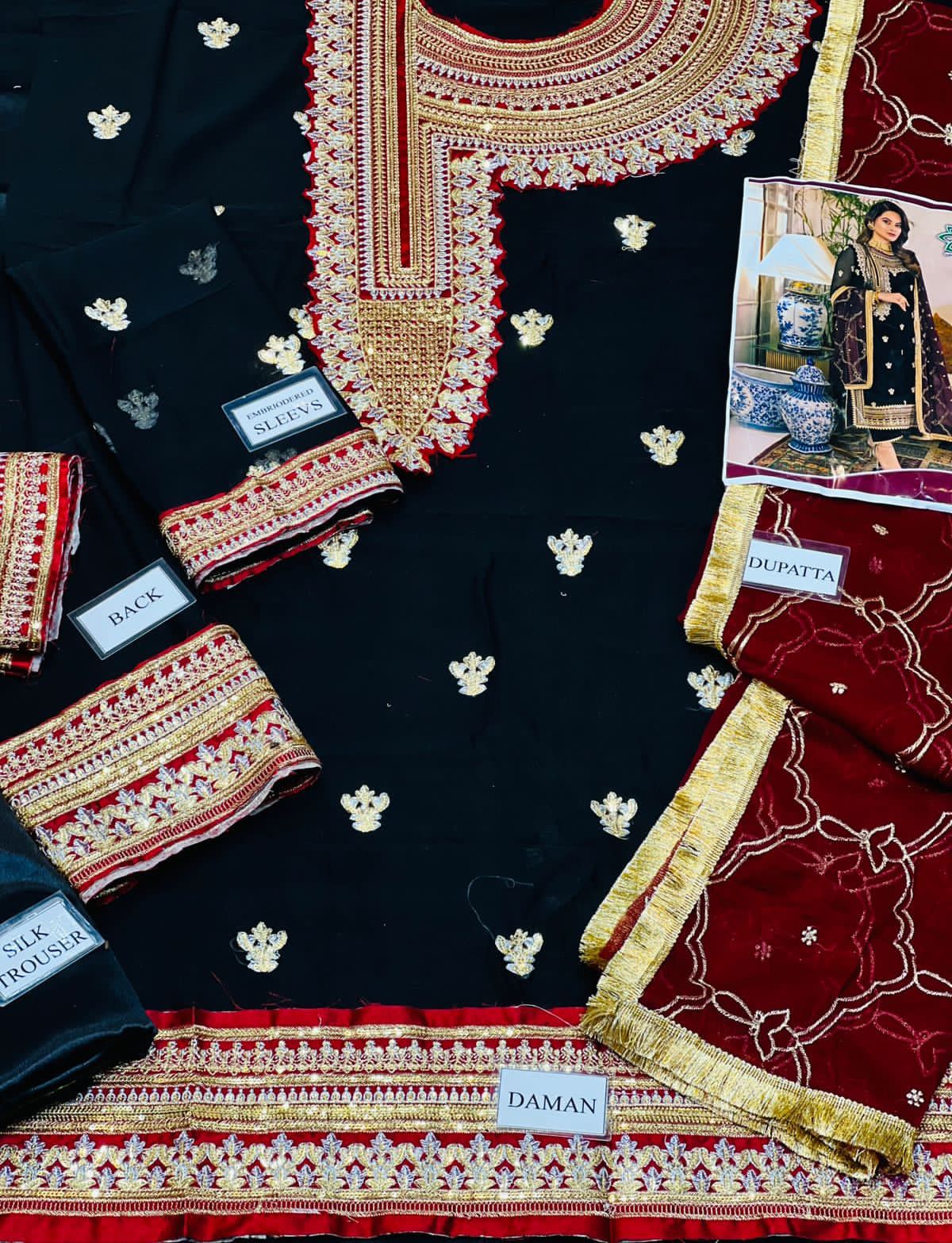 ASIM JOFA LUXURY EMBROIDERED CHIFFON - 3 PC UNSTITCHED