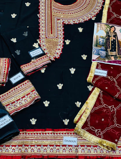 ASIM JOFA LUXURY EMBROIDERED CHIFFON - 3 PC UNSTITCHED