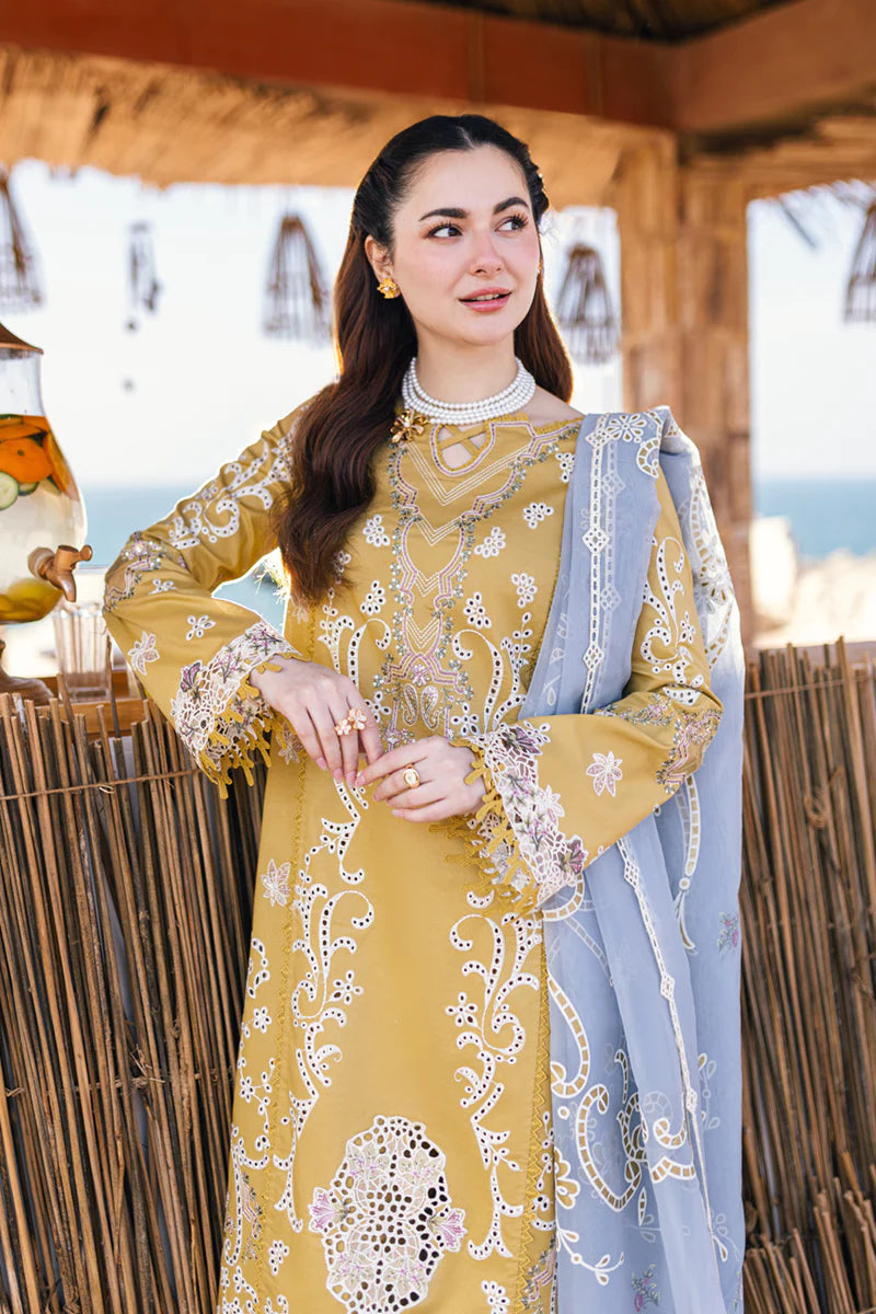 QALAMKAR LUXURY CHIKANKARI EMBROIDERED LAWN - 3 PC UNSTITCHED