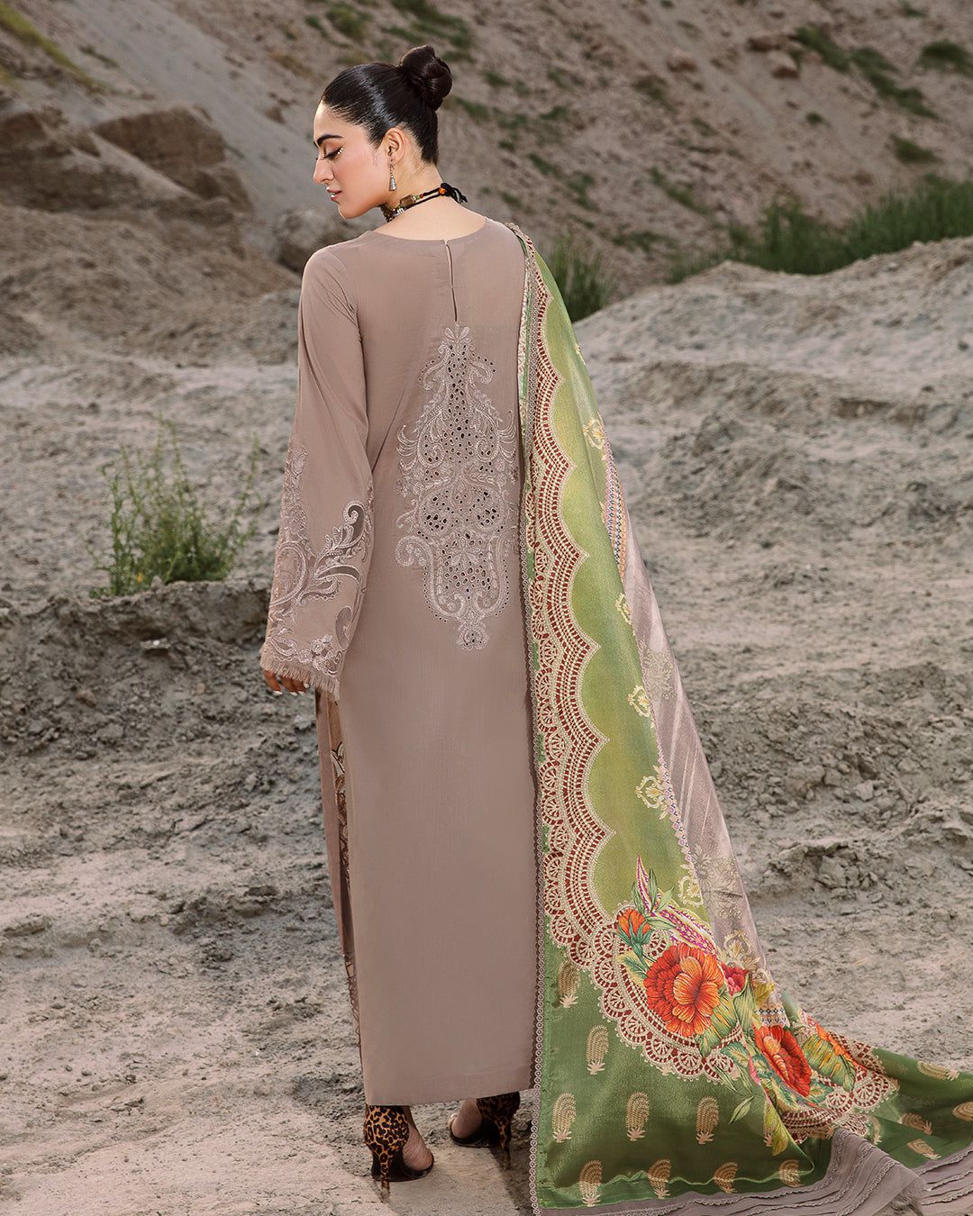 BIN ILYAS LUXURY FESTIVE CHIKANKARI EMBROIDERED LAWN - 3 PC UNSTITCHED