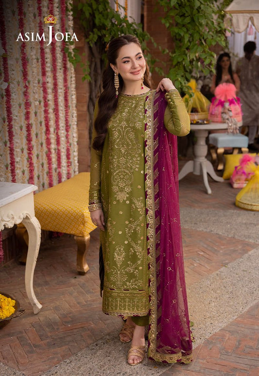ASIM JOFA LUXURY WEDDING EMBROIDERED CHIFFON - 3 PC UNSTITCHED