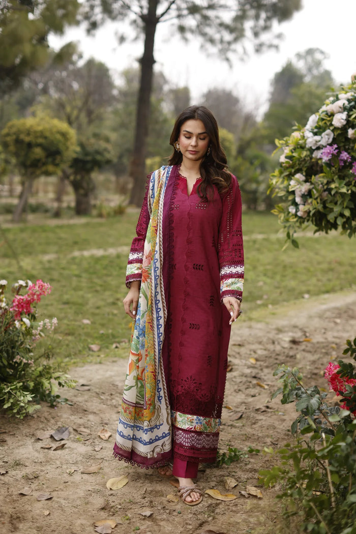 MANARA LUXURY CHIKANKARI EMBROIDERED LAWN - 3 PC UNSTITCHED