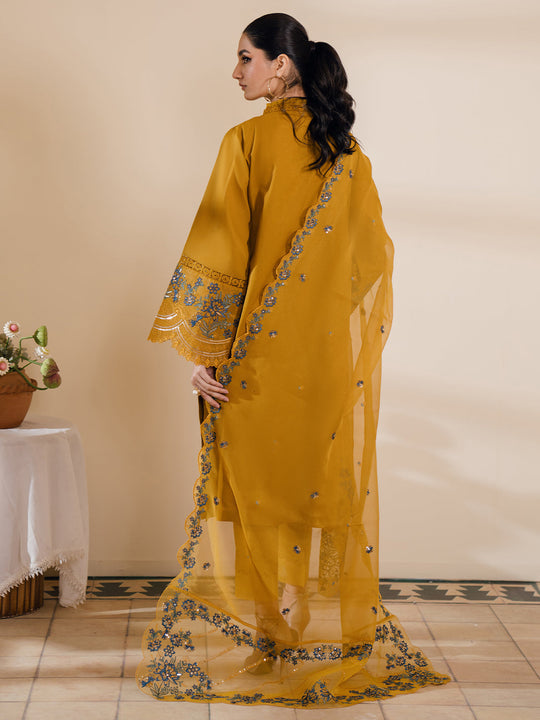 BIN ILYAS LUXURY CHIKANKARI EMBROIDERED LAWN - 3 PC UNSTITCHED