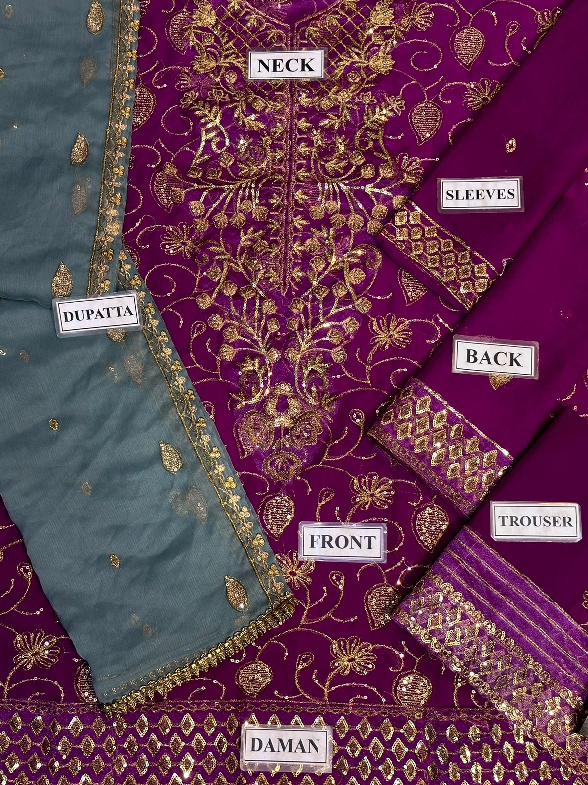 ASIM JOFA LUXURY FORMALS EMBROIDERED CHIFFON - 3 PC UNSTITCHED