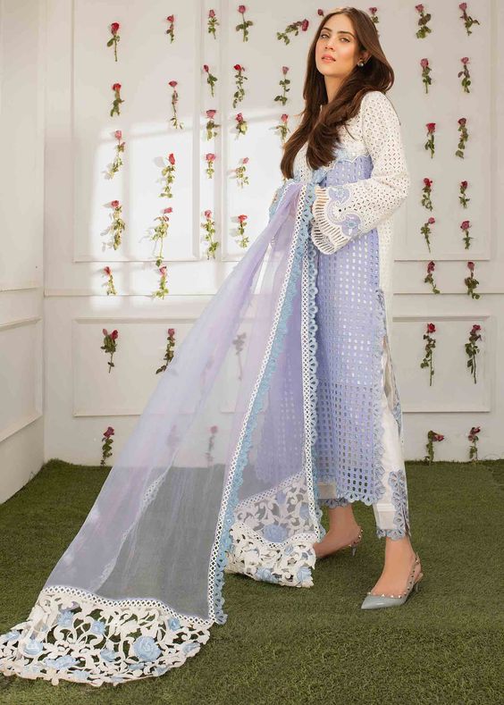 FARIDA HASSAN LUXURY CHIKANKARI EMBROIDERED LAWN - 3 PC UNSTITCHED