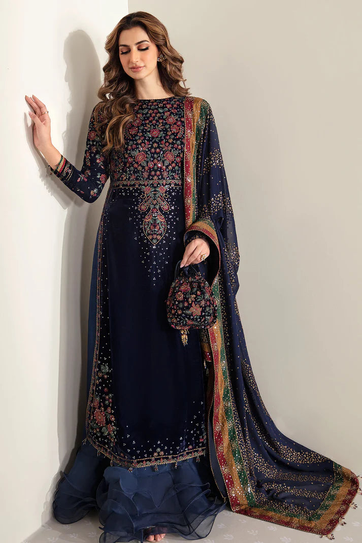 JAZMINE EMBROIDERED VELVET FORMALS - 3 PC UNSTITCHED