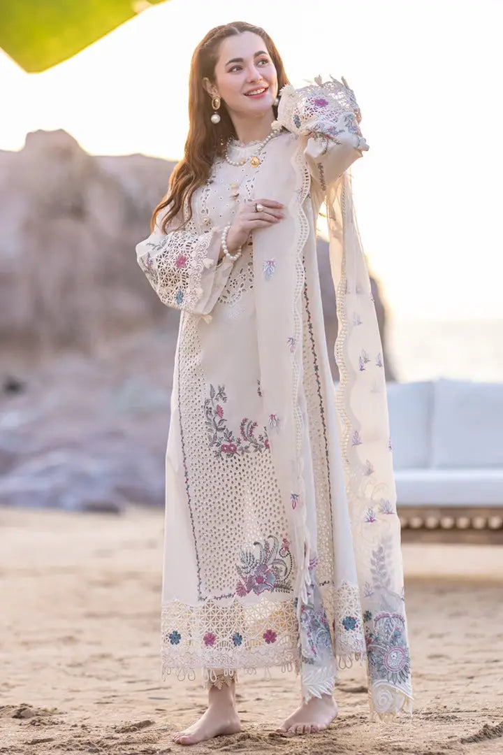QALAMKAR LUXURY CHIKANKARI EMBROIDERED LAWN - 3 PC UNSTITCHED