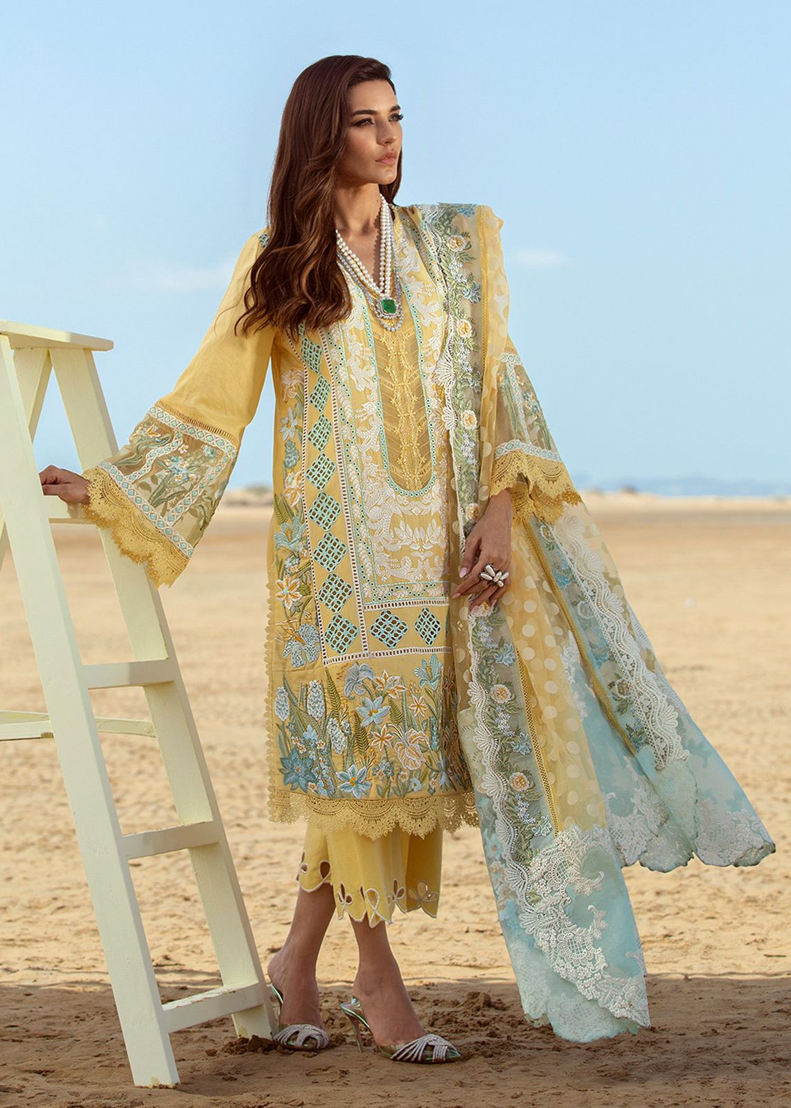 CRIMSON LUXURY CHIKANKARI EMBROIDERED LAWN - 3 PC UNSTITCHED