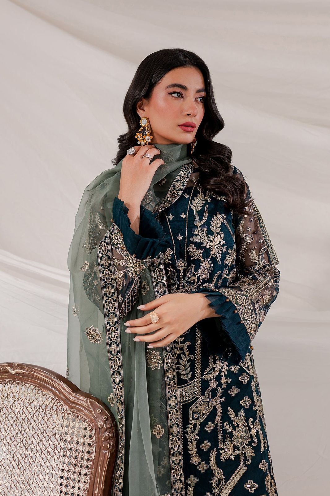 FARASHA LUXURY WEDDING EMBROIDERED ORGANZA - 3 PC UNSTITCHED