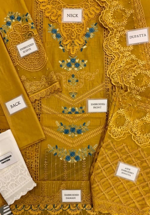 MARIA B LUXURY EMBROIDERED CHIKANKARI LAWN - 3 PC UNSTITCHED