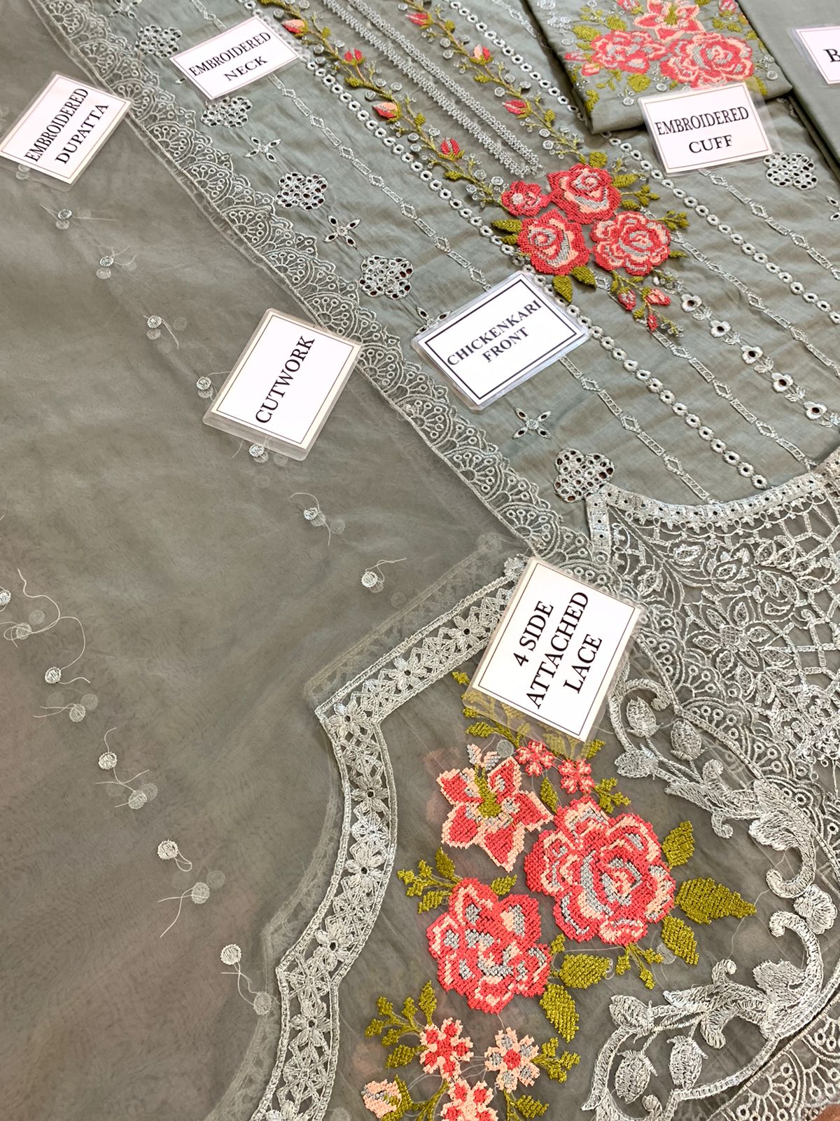 MARIA B LUXURY CHIKANKARI EMBROIDERED LAWN - 3 PC UNSTITCHED