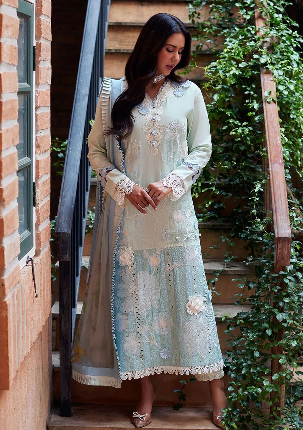 MUSHQ LUXURY CHIKANKARI EMBROIDERED LAWN - 3 PC UNSTITCHED