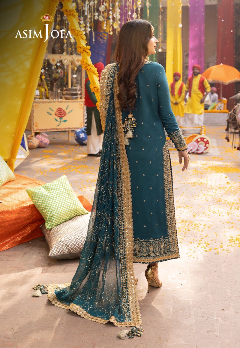 ASIM JOFA LUXURY WEDDING EMBROIDERED CHIFFON - 3 PC UNSTITCHED