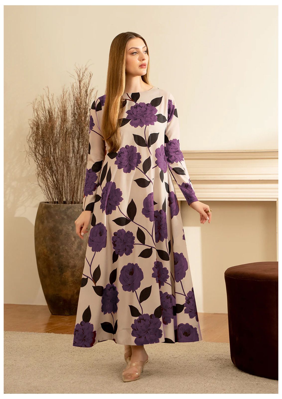 FLORAL DIGITAL PRINTED LUXURY SWISS LAWN - 3 PC UNSTITCHED