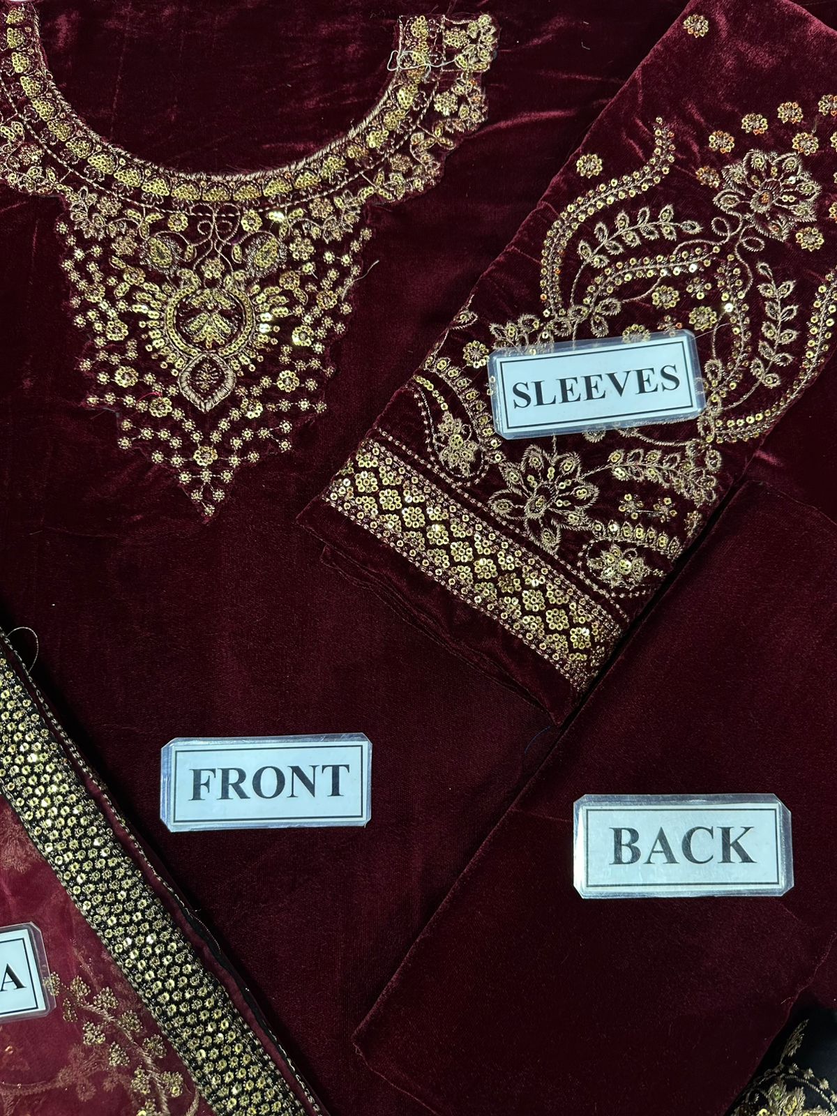 JAZMINE LUXURY WEDDING EMBROIDERED VELVET - 3 PC UNSTITCHED