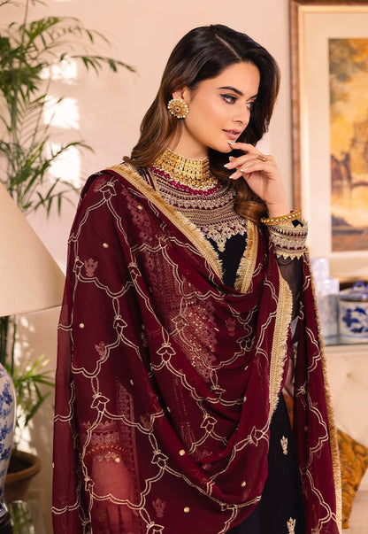 ASIM JOFA LUXURY EMBROIDERED CHIFFON - 3 PC UNSTITCHED