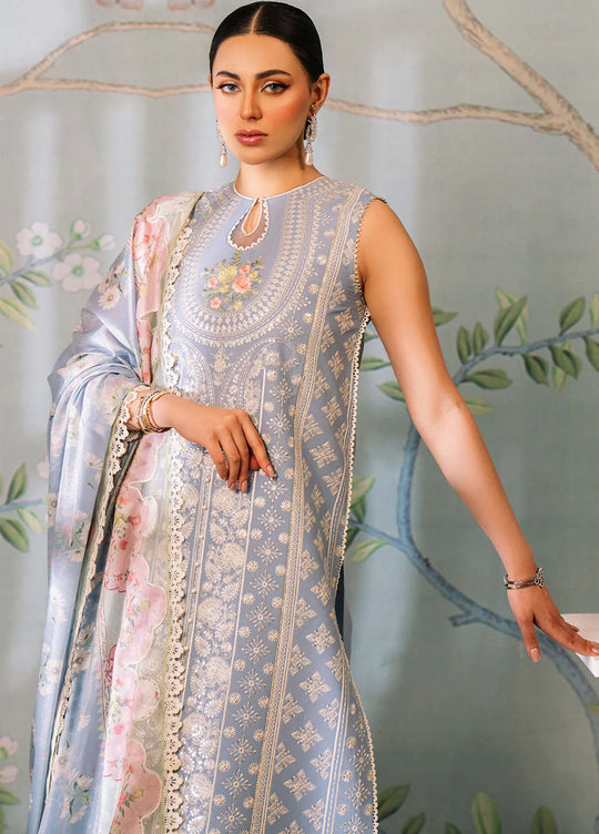 BIN ILYAS LUXURY EMBROIDERED LAWN - 3 PC UNSTITCHED