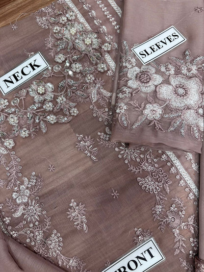 AZURE LUXURY WEDDING EMBROIDERED CHIFFON - 3 PC UNSTITCHED