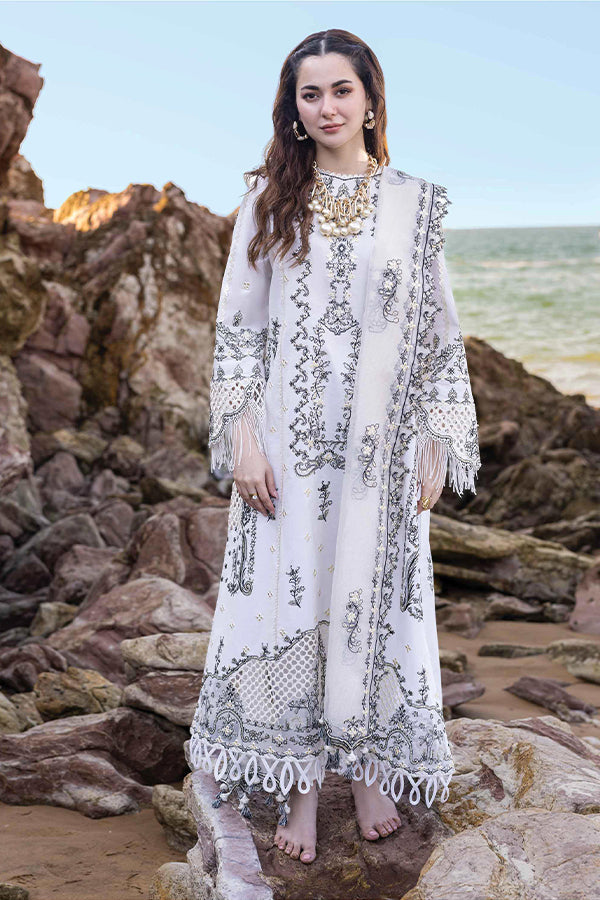 QALAMKAR LUXURY CHIKANKARI EMBROIDERED LAWN - 3 PC UNSTITCHED