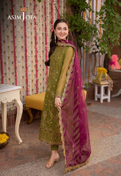 ASIM JOFA LUXURY WEDDING EMBROIDERED CHIFFON - 3 PC UNSTITCHED