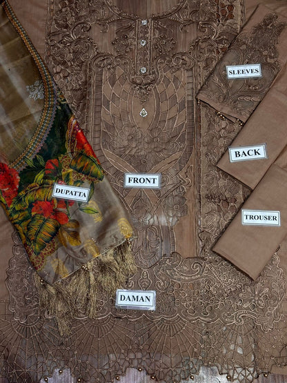 BIN ILYAS LUXURY FESTIVE CHIKANKARI EMBROIDERED LAWN - 3 PC UNSTITCHED