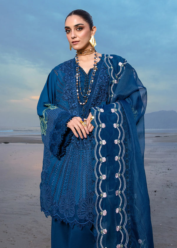 CRIMSON LUXURY CHIKANKARI EMBROIDERED LAWN - 3 PC UNSTITCHED