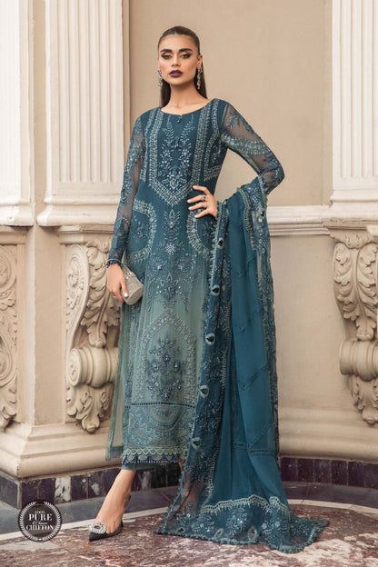 MARIA B LUXURY WEDDING EMBROIDERED CHIFFON - 3 PC UNSTITCHED