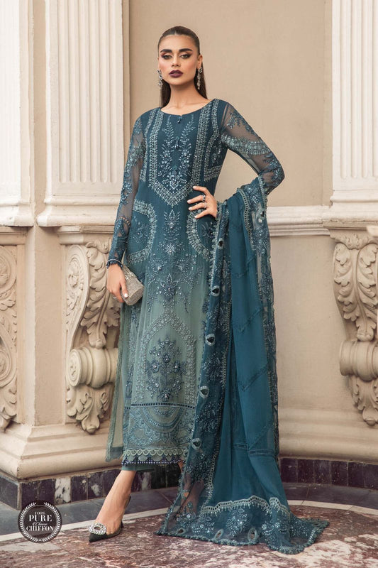 MARIA B LUXURY WEDDING EMBROIDERED CHIFFON - 3 PC UNSTITCHED
