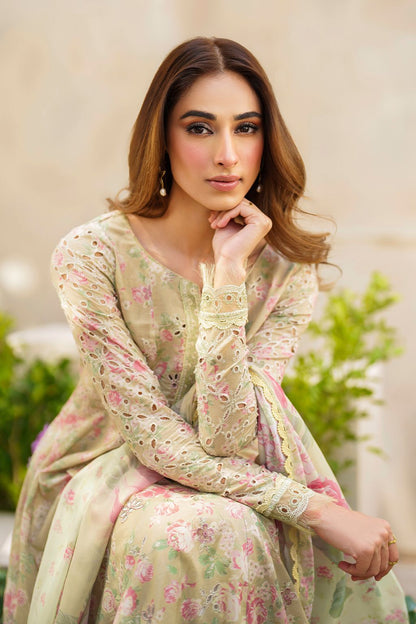 IZNIK LUXURY PRINTED EMBROIDERED CHIKANKARI LAWN - 3 PC UNSTITCHED