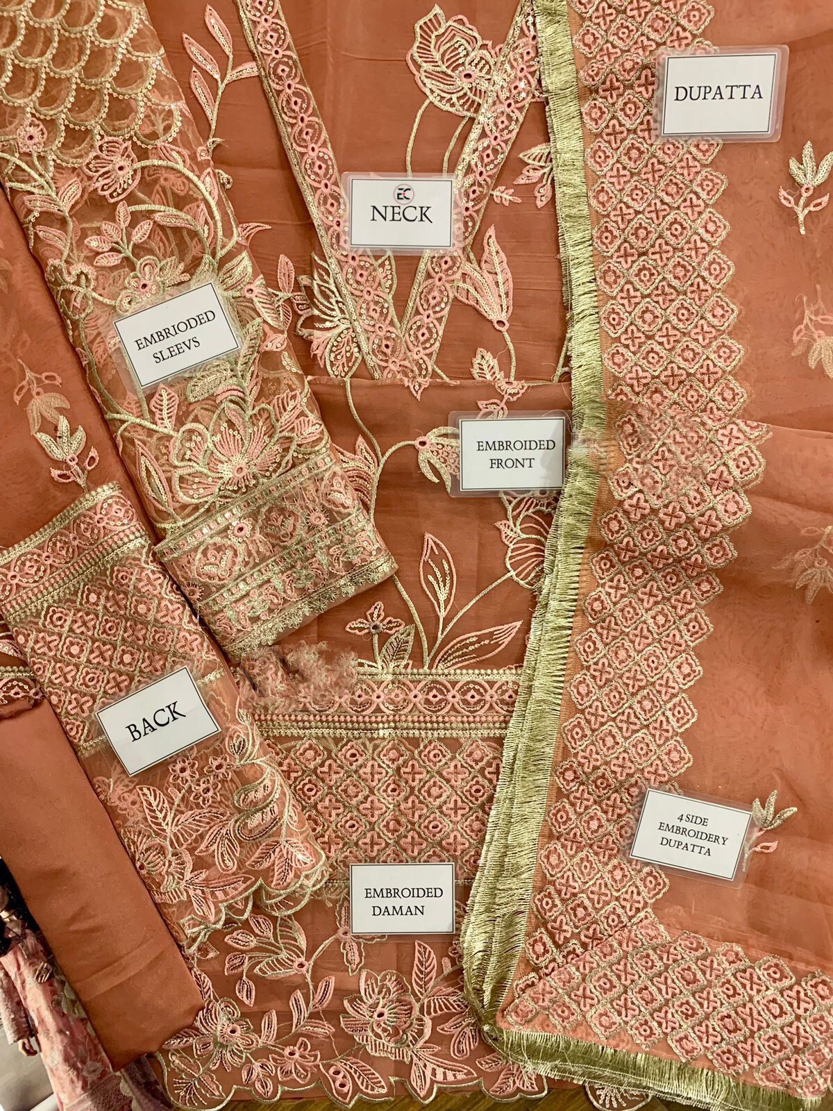 AFROZEH LUXURY WEDDING EMBROIDERED ORGANZA - 3 PC UNSTITCHED