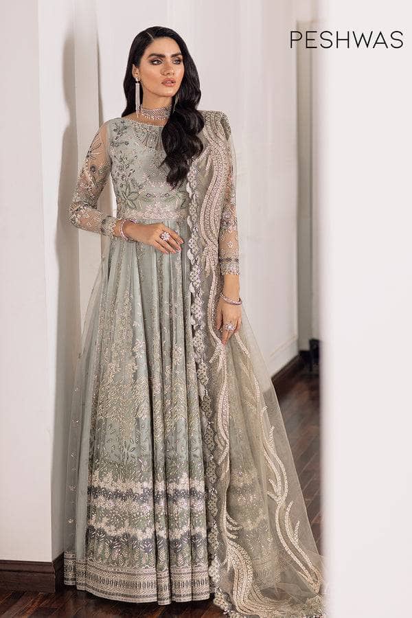 BAROQUE CHANTELLE LUXURY EMBROIDERED NET MAXI - 3 PC UNSTITCHED
