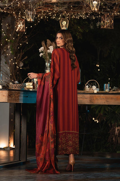LULUSAR LUXURY DIGITAL PRINTED EMBROIDERED SILK - 3 PC UNSTITCHED