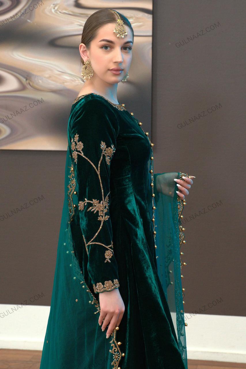 ZAFIRA LUXURY EMBROIDERED VALVET - 3 PC UNSTITCHED