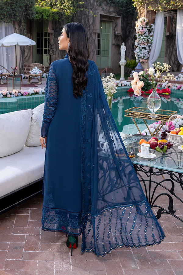 AZURE LUXURY WEDDING EMBROIDERED SEMI PURE CHIFFON - 3 PC UNSTITCHED