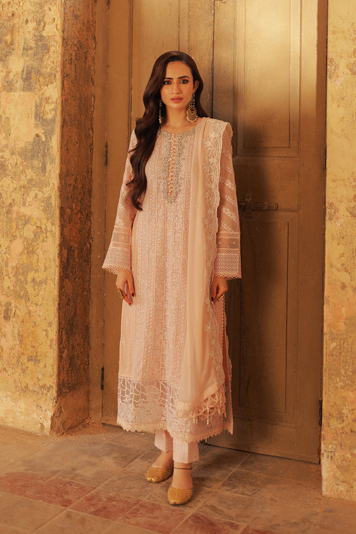 AZURE LUXURY WEDDING EMBROIDERED SEMI PURE CHIFFON - 3 PC UNSTITCHED