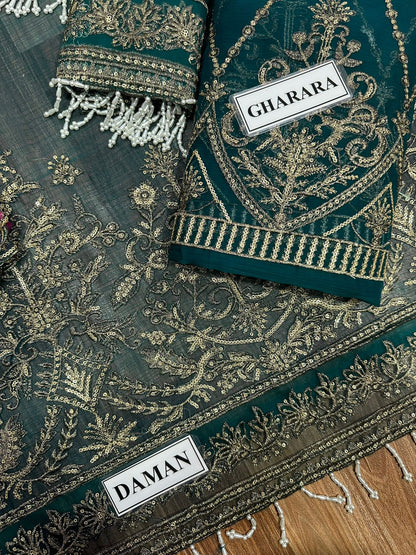 SAFFANA LUXURY WEDDING EMBROIDERED CHIFFON - 3 PC UNSTITCHED