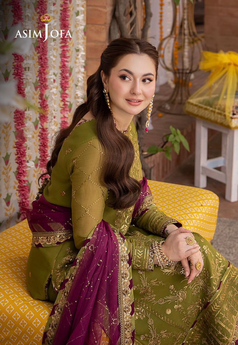 ASIM JOFA LUXURY WEDDING EMBROIDERED CHIFFON - 3 PC UNSTITCHED