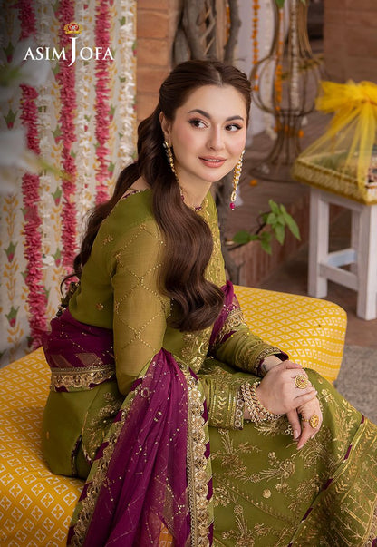 ASIM JOFA LUXURY WEDDING EMBROIDERED CHIFFON - 3 PC UNSTITCHED