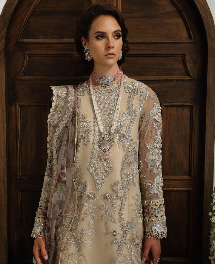 REPUBLIC WOMEN'S LUXURY WEDDING EMBROIDERED ORGANZA - 3 PC UNSTITCHED