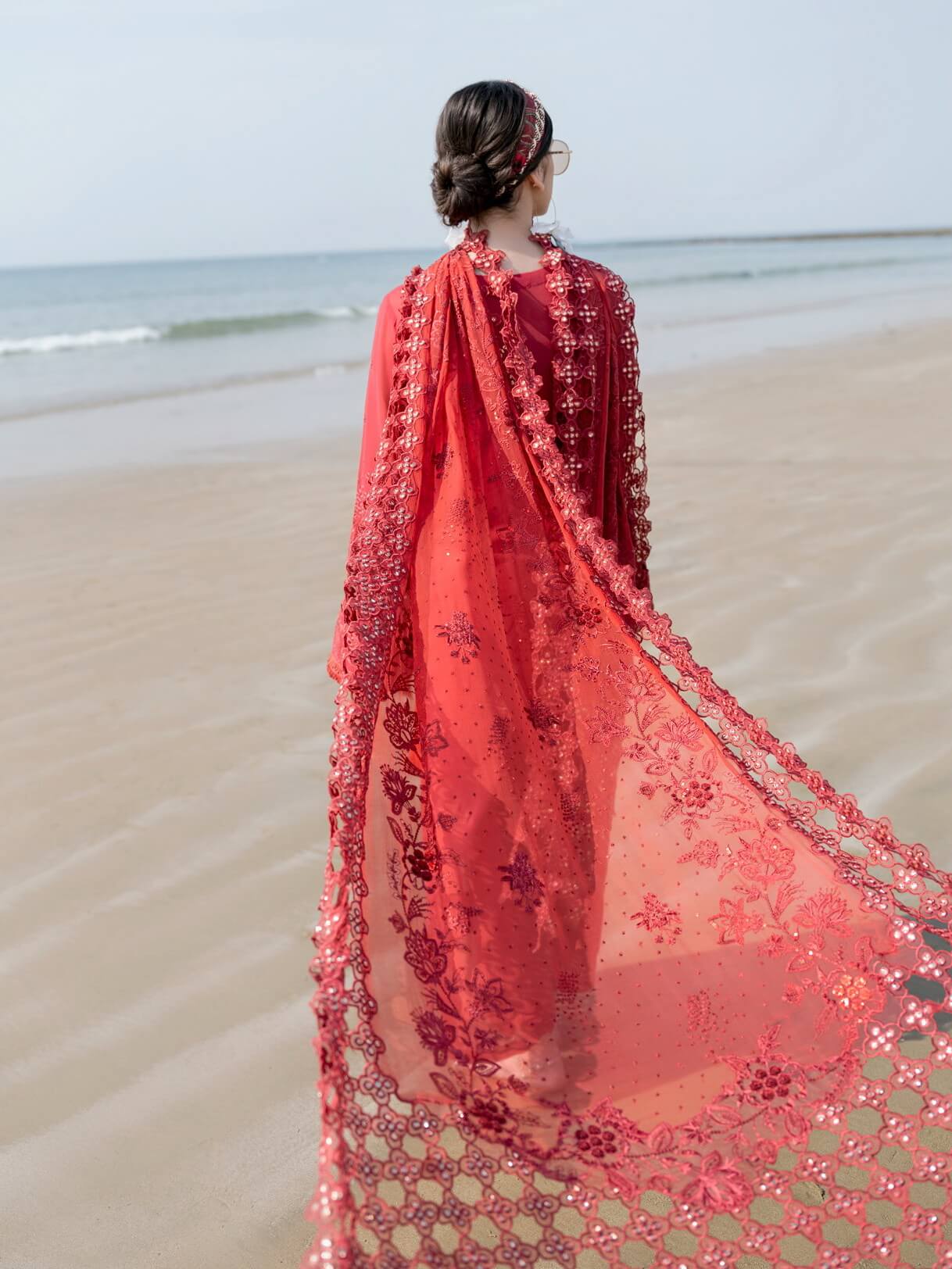 NUREH LUXURY CHIKANKARI EMBROIDERED LAWN - 3 PC UNSTITCHED